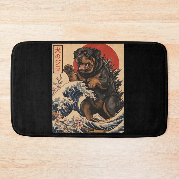Item preview, Rottweiler Dogzilla Japanese Wave Art Dog Owner designed and sold by TerryConnells.