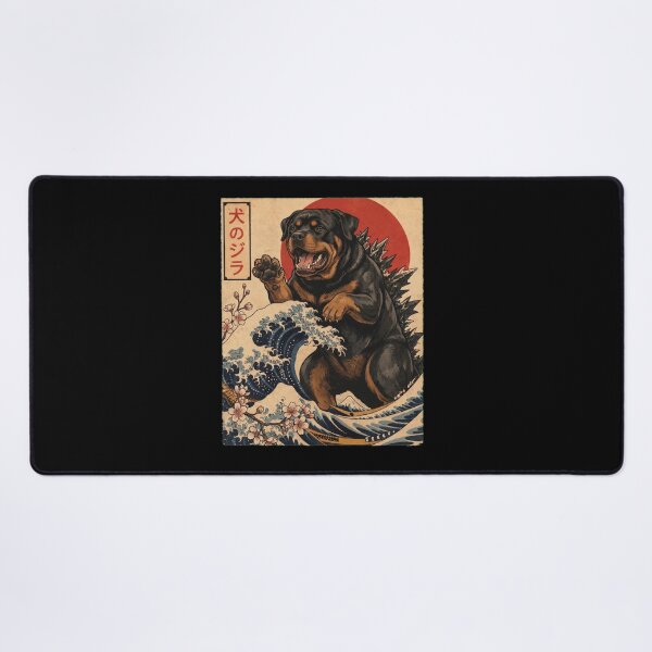 Item preview, Rottweiler Dogzilla Japanese Wave Art Dog Owner designed and sold by TerryConnells.