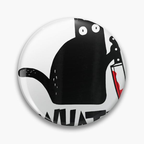Item preview, Cat-What-Funny-Black-Cat-Shirt,-Murderous-Cat-with-Knife-T-Shirt designed and sold by SubStudio97.