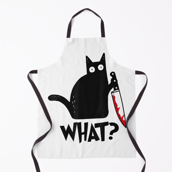 Item preview, Cat-What-Funny-Black-Cat-Shirt,-Murderous-Cat-with-Knife-T-Shirt designed and sold by SubStudio97.