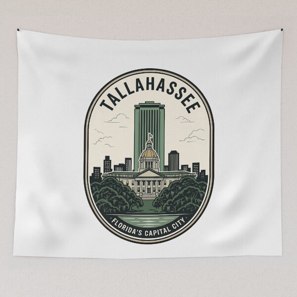 Item preview, Vintage Tallahassee Florida State Capitol Skyline Badge designed and sold by k3rstman1.