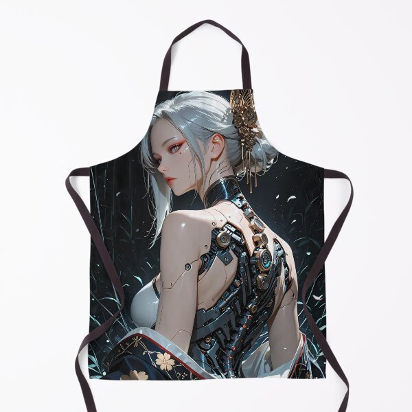 Item preview, Cyberpunk Anime Android Geisha Futuristic Waifu Poster Design designed and sold by BorgSpareParts.