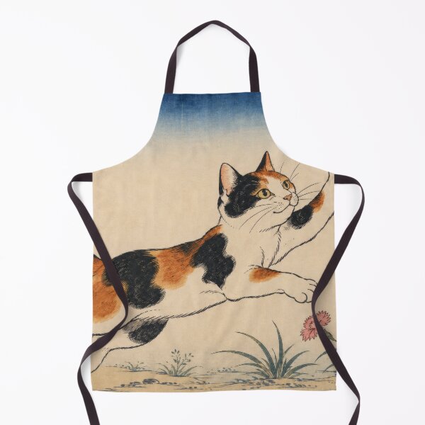 Item preview, Calico Cat Chasing Butterfly - Traditional Japanese Ukiyo-e Art designed and sold by WabiSabiArts.
