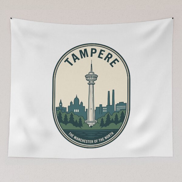 Item preview, Tampere Finland Retro Manchester Of The North Skyline designed and sold by k3rstman1.