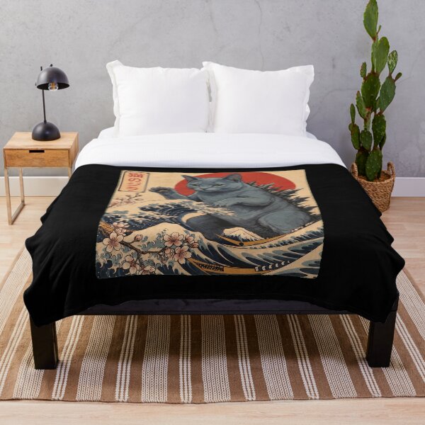 Item preview, Russian Blue Catzilla Japanese Wave Art Cat Owner designed and sold by TerryConnells.