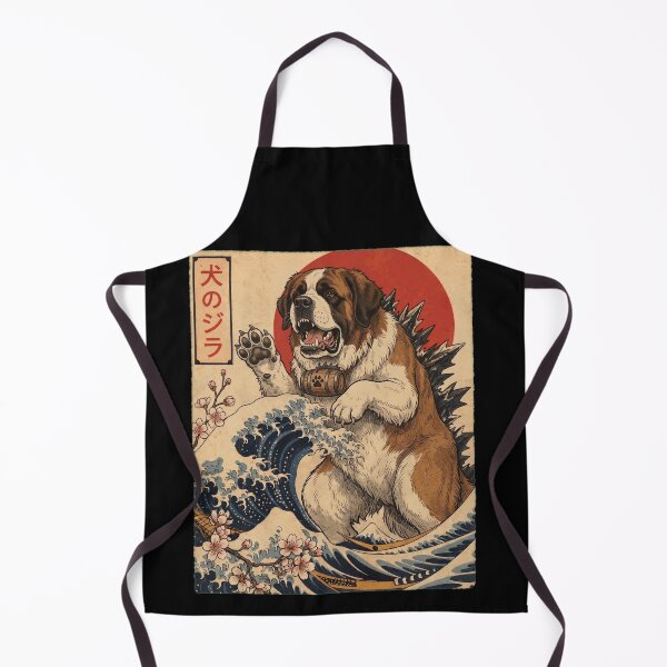 Item preview, Saint Bernard Dogzilla Japanese Wave Art Dog Owner designed and sold by TerryConnells.