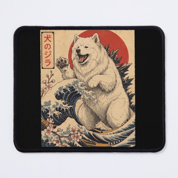 Item preview, Samoyed Dogzilla Japanese Wave Art Dog Owner designed and sold by TerryConnells.