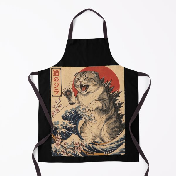 Item preview, Scottish Fold Catzilla Japanese Wave Art Cat Owner designed and sold by TerryConnells.