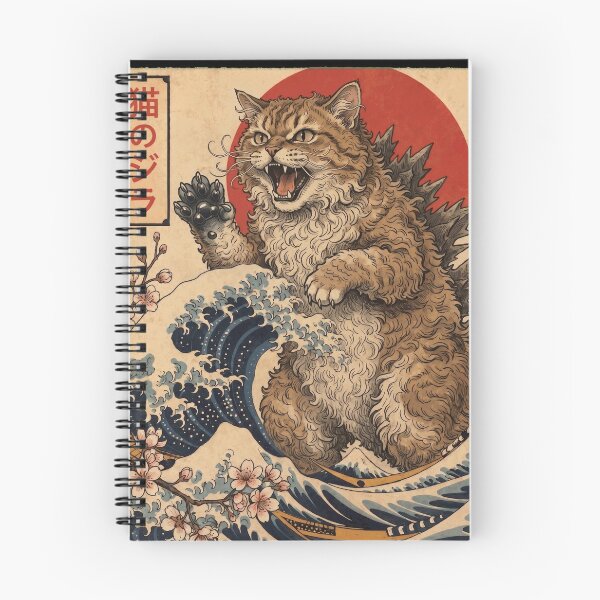 Item preview, Selkirk Rex Catzilla Japanese Wave Art Cat Owner designed and sold by TerryConnells.