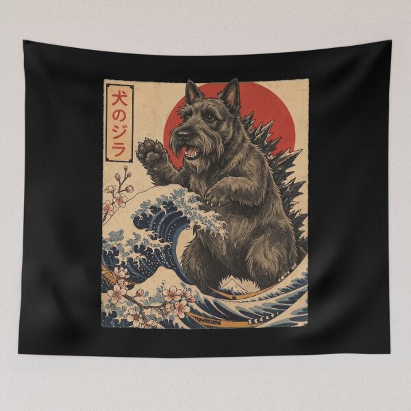Item preview, Scottish Terrier Dogzilla Japanese Wave Art Dog Owner designed and sold by TerryConnells.