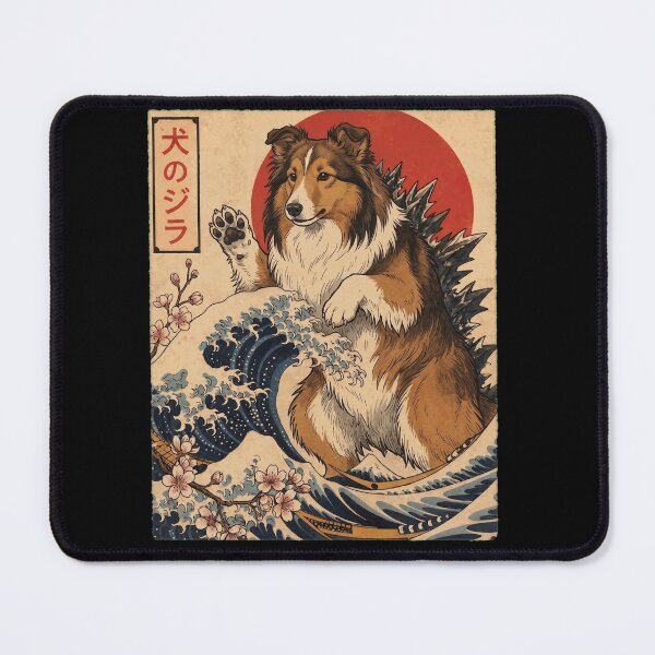 Item preview, Shetland Sheepdog Dogzilla Japanese Wave Art Dog Owner designed and sold by TerryConnells.
