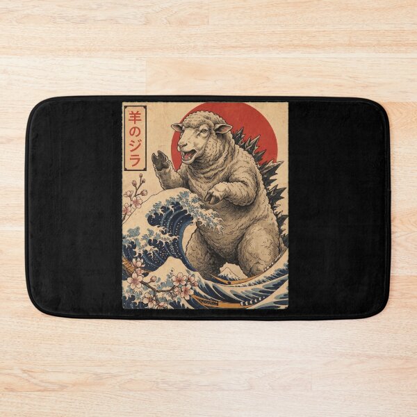 Item preview, Sheepzilla Japanese Wave Art Animal Sheep Lover designed and sold by TerryConnells.
