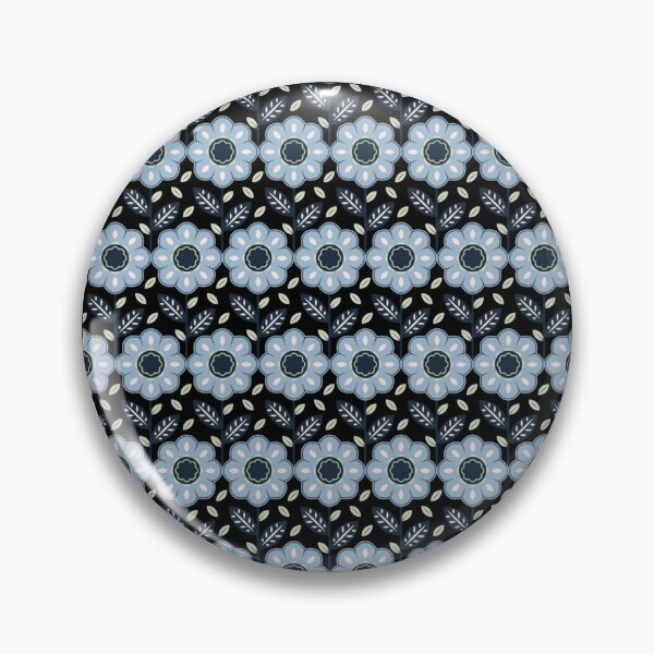 Item preview, Blue Folk Floral Scandinavian Dark Botanical Seamless Pattern Nordic Art designed and sold by DERA RAY.
