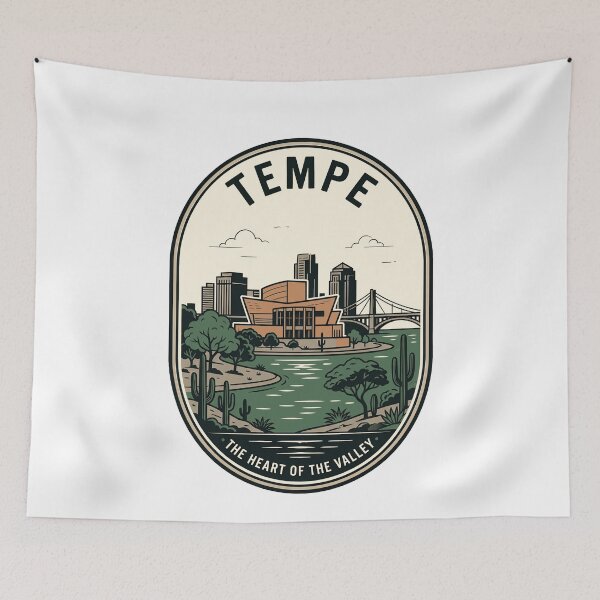 Item preview, Vintage Tempe Arizona Skyline Desert Landscape Badge designed and sold by k3rstman1.