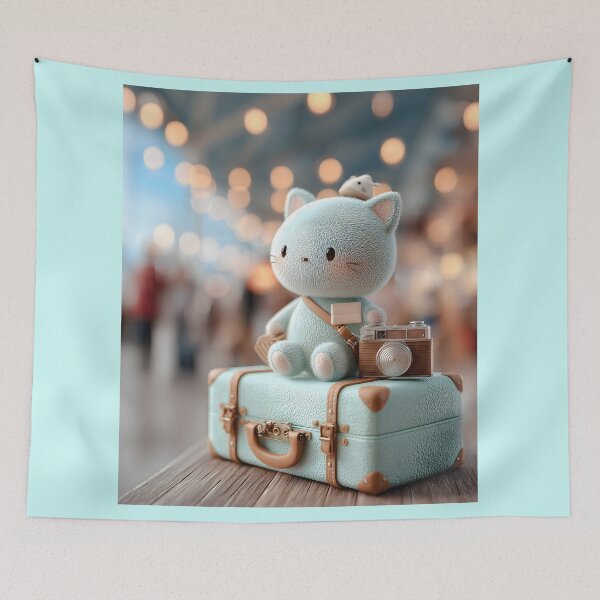 Item preview, Cute Traveling Mint Cat with Vintage Camera designed and sold by colorful-white.