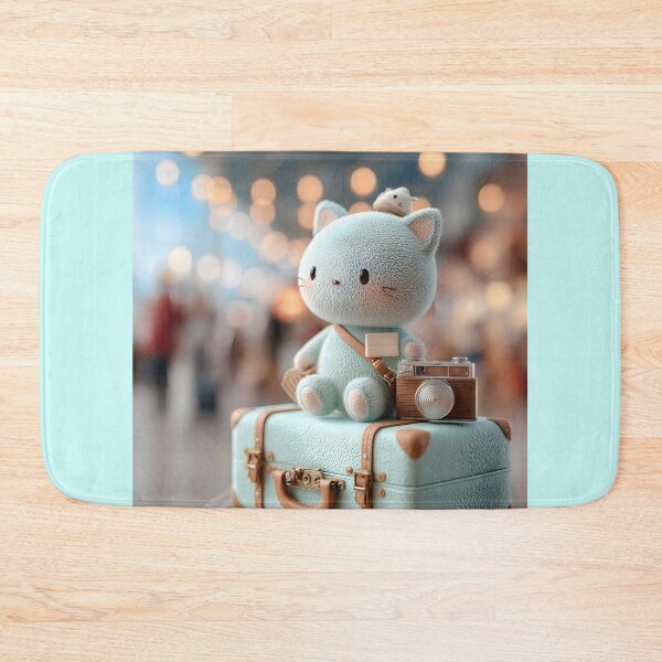 Item preview, Cute Traveling Mint Cat with Vintage Camera designed and sold by colorful-white.