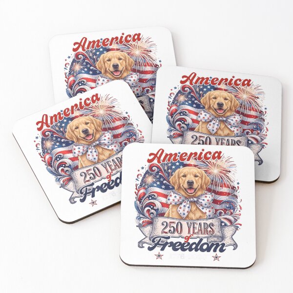 Item preview, Golden-Retriever-Dog-250th-America-Patriotic-USA-4th-of-July-T-Shirt designed and sold by SubStudio97.