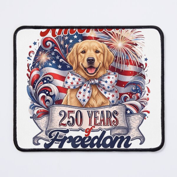 Item preview, Golden-Retriever-Dog-250th-America-Patriotic-USA-4th-of-July-T-Shirt designed and sold by SubStudio97.