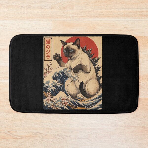 Item preview, Siamese Catzilla Japanese Wave Art Cat Owner designed and sold by TerryConnells.