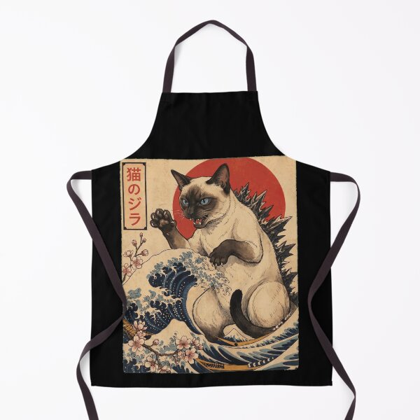 Item preview, Siamese Catzilla Japanese Wave Art Cat Owner designed and sold by TerryConnells.