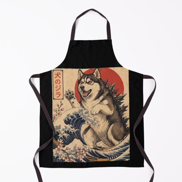 Item preview, Siberian Husky Dogzilla Japanese Wave Art Dog Owner designed and sold by TerryConnells.