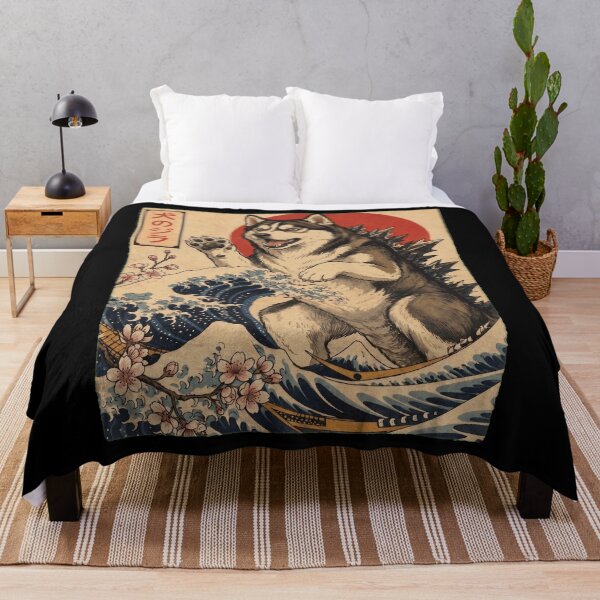 Item preview, Siberian Husky Dogzilla Japanese Wave Art Dog Owner designed and sold by TerryConnells.