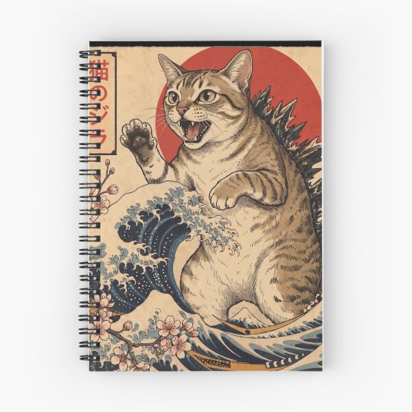 Aperçu de l'œuvre Singapura Catzilla Art de la vague japonaise Propriétaire de chat créée et vendue par TerryConnells.