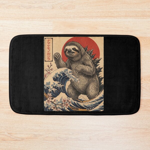 Item preview, Slothzilla Japanese Wave Art Animal Sloth Lover designed and sold by TerryConnells.