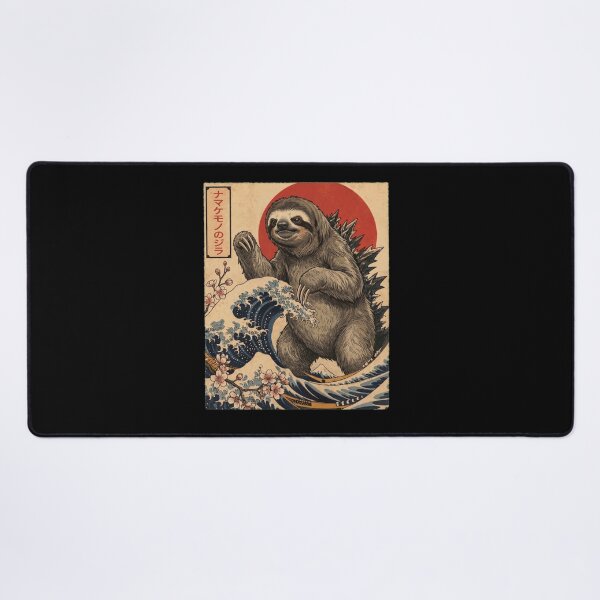Item preview, Slothzilla, amante de los animales perezosos del arte japonés de la ola designed and sold by TerryConnells.