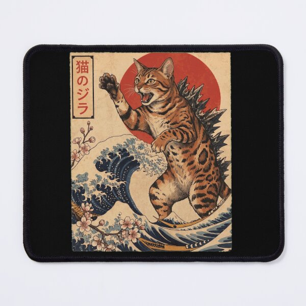Item preview, Sokoke Catzilla Japanese Wave Art Cat Owner designed and sold by TerryConnells.