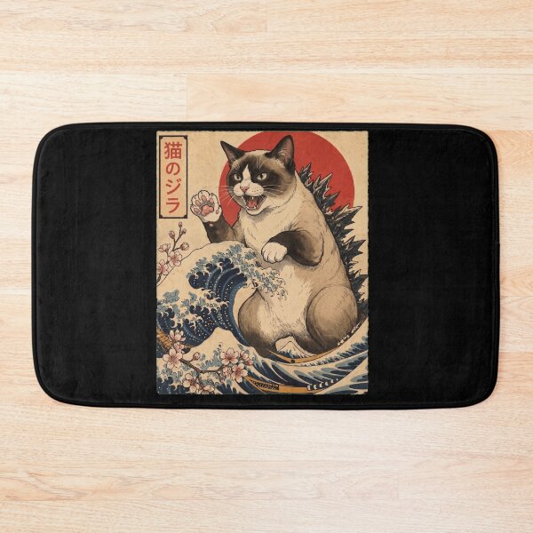 Item preview, Snowshoe Catzilla Japanese Wave Art Cat Owner designed and sold by TerryConnells.