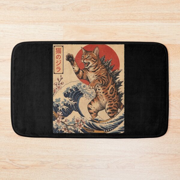 Item preview, Sokoke Catzilla Japanese Wave Art Cat Owner designed and sold by TerryConnells.