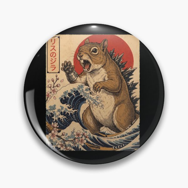 Item preview, Squirrelzilla Japanese Wave Art Animal Squirrel Lover designed and sold by TerryConnells.