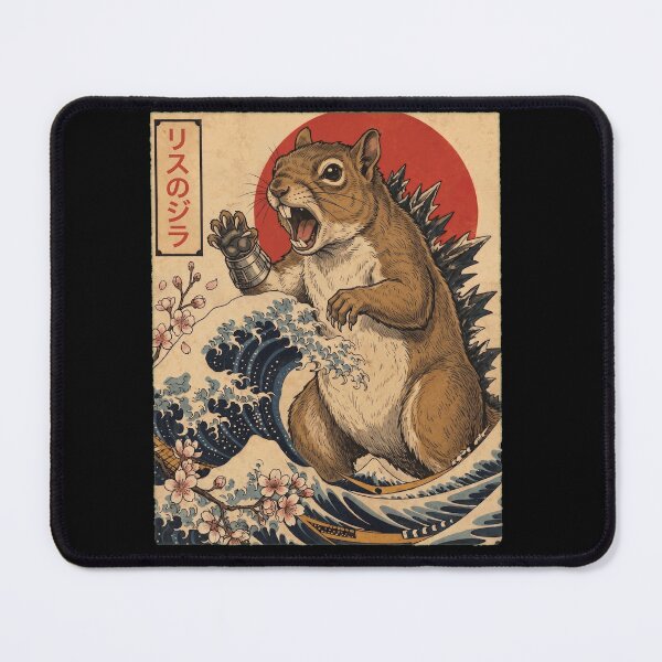 Item preview, Squirrelzilla Japanese Wave Art Animal Squirrel Lover designed and sold by TerryConnells.