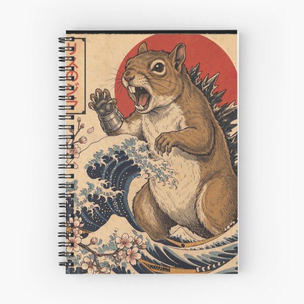 Item preview, Squirrelzilla Japanese Wave Art Animal Squirrel Lover designed and sold by TerryConnells.