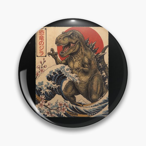 Artikelvorschau, T-Rex Dinosaurzilla Japanische Wellenkunst Tier T-Rex Dinosaurier-Liebhaber entworfen und verkauft von TerryConnells.