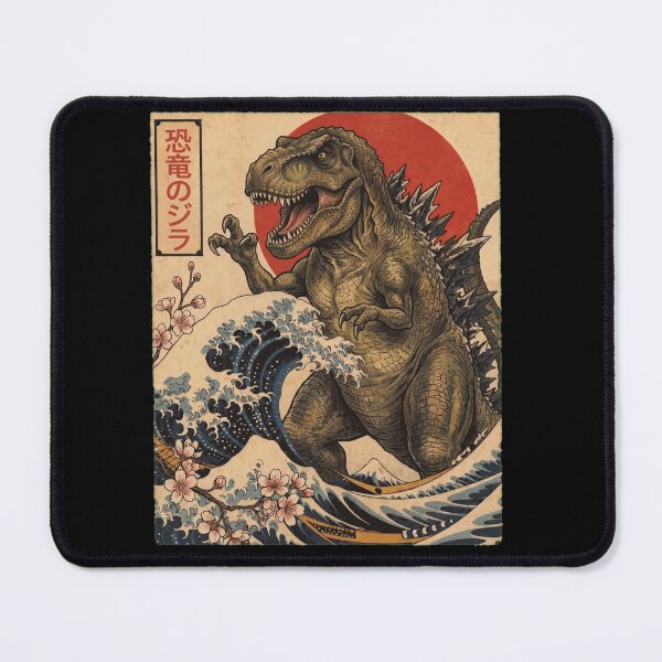 Item preview, T Rex Dinosaurzilla Japanese Wave Art Animal T Rex Dinosaur Lover designed and sold by TerryConnells.