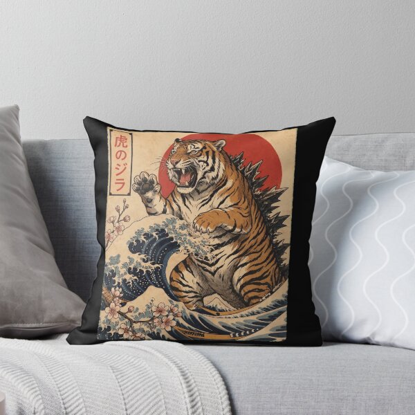 Item preview, Tigerzilla, amante de los animales y las olas del arte japonés. designed and sold by TerryConnells.