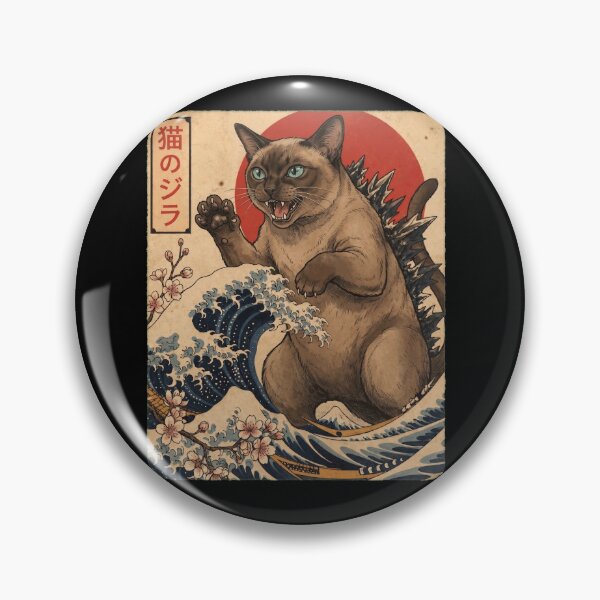 Item preview, Tonkinese Catzilla Japanese Wave Art Cat Owner designed and sold by TerryConnells.