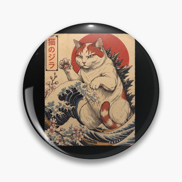 Item preview, Turkish Van Catzilla Japanese Wave Art Cat Owner designed and sold by TerryConnells.