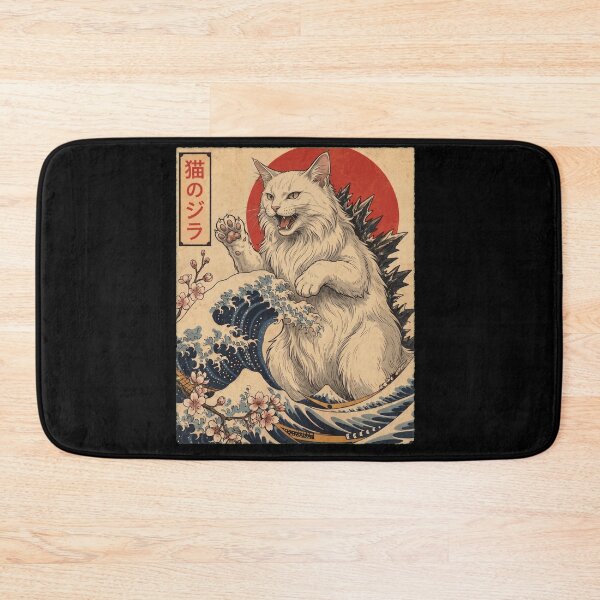 Item preview, Turkish Angora Catzilla Japanese Wave Art Cat Owner designed and sold by TerryConnells.