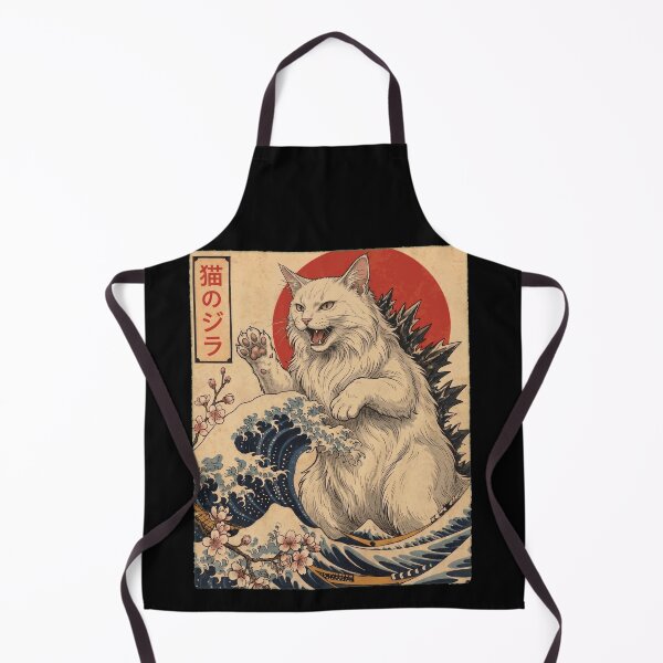 Item preview, Turkish Angora Catzilla Japanese Wave Art Cat Owner designed and sold by TerryConnells.