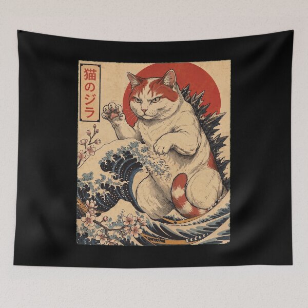 Item preview, Turkish Van Catzilla Japanese Wave Art Cat Owner designed and sold by TerryConnells.