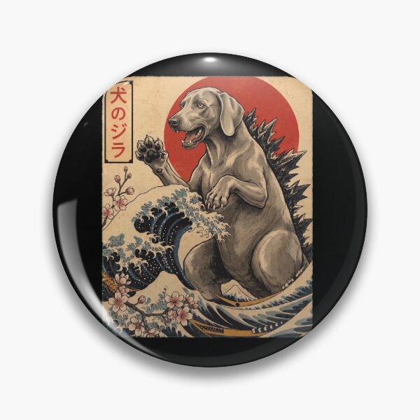 Item preview, Weimaraner Dogzilla Japanese Wave Art Dog Owner designed and sold by TerryConnells.