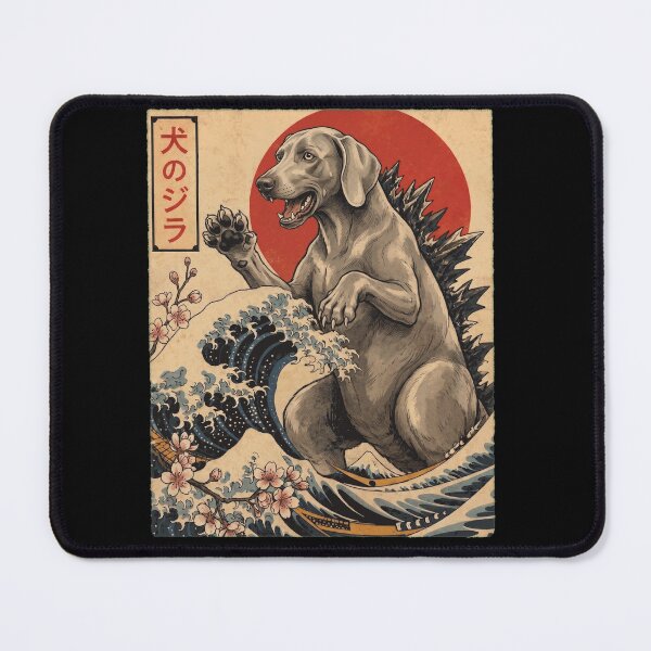 Item preview, Weimaraner Dogzilla Japanese Wave Art Dog Owner designed and sold by TerryConnells.