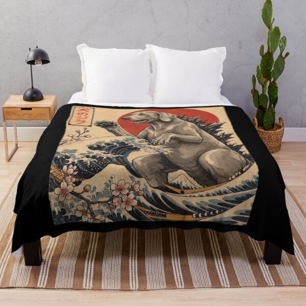 Item preview, Weimaraner Dogzilla Japanese Wave Art Dog Owner designed and sold by TerryConnells.