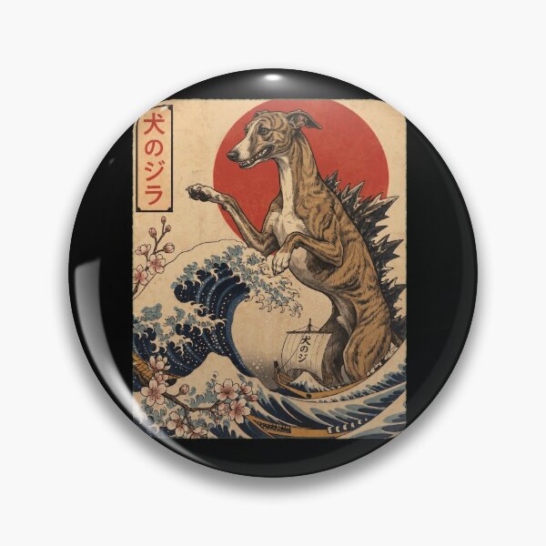 Item preview, Whippet Dogzilla Japanese Wave Art Dog Owner designed and sold by TerryConnells.