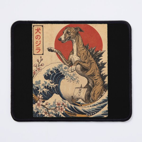Item preview, Whippet Dogzilla Japanese Wave Art Dog Owner designed and sold by TerryConnells.