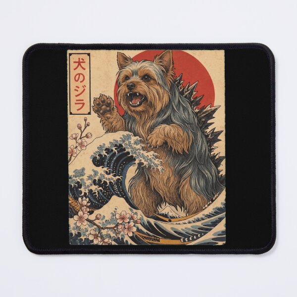 Item preview, Yorkshire Terrier Dogzilla Japanese Wave Art Dog Owner designed and sold by TerryConnells.
