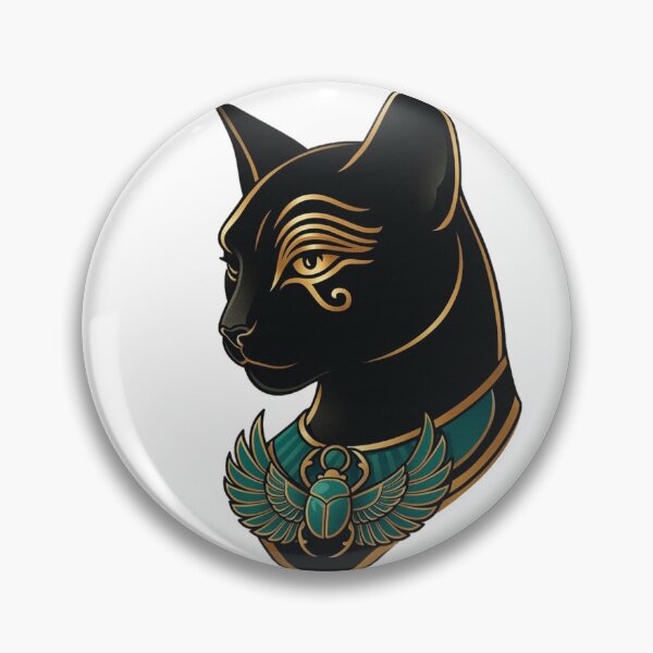 Item preview, Ancient Egyptian Bastet Cat Goddess - Gold and Black Scarab Amulet designed and sold by Hou$e of Art .